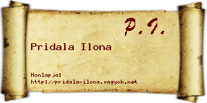 Pridala Ilona névjegykártya